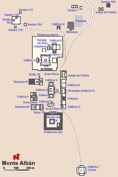 Monte Alban Map